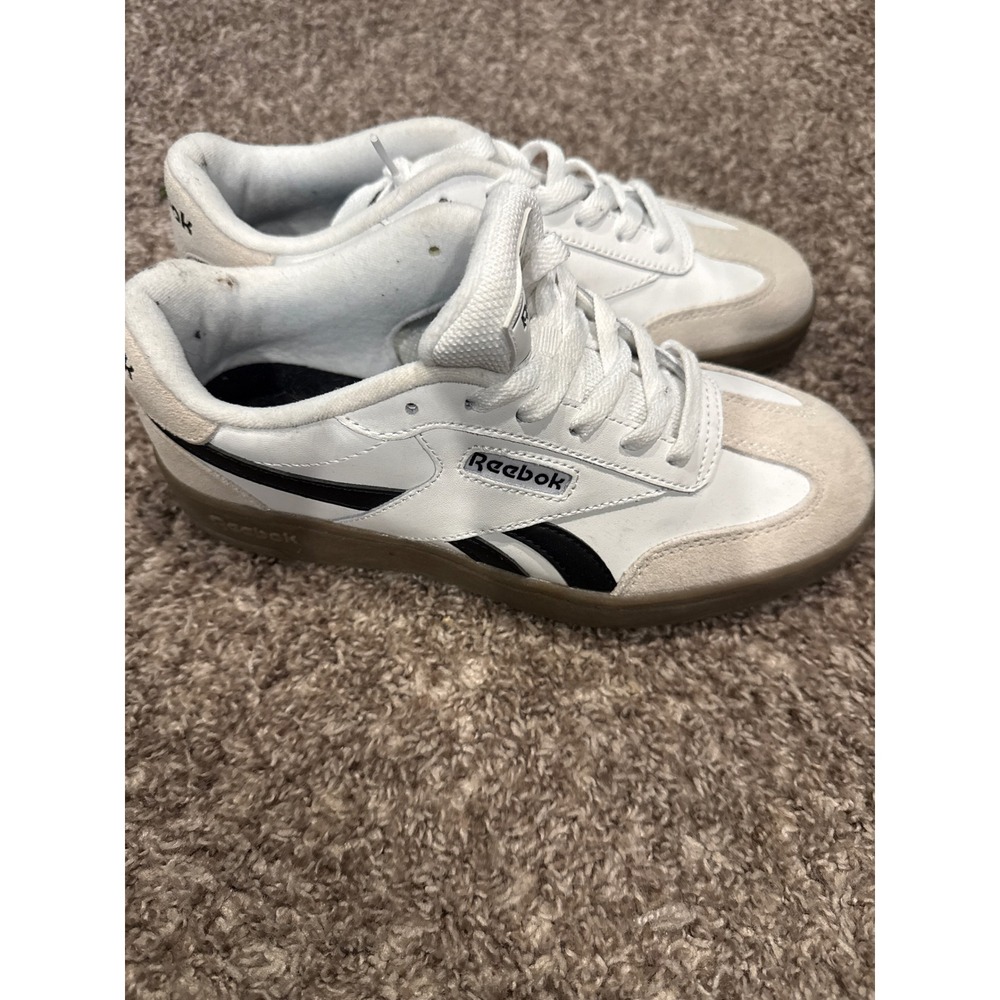 Reebok Club C Revenge White Black Gum Suede Sneakers Women 7.5 HMWH981528